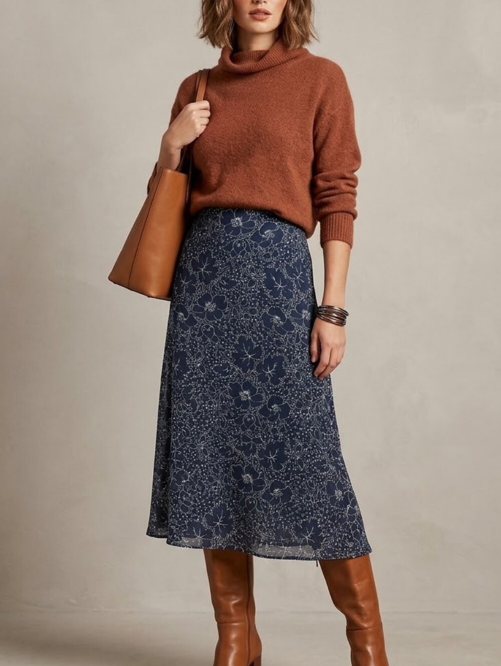 Marine Layer Women's Size 10 Blue Floral Ryan Slip Midi Skirt
